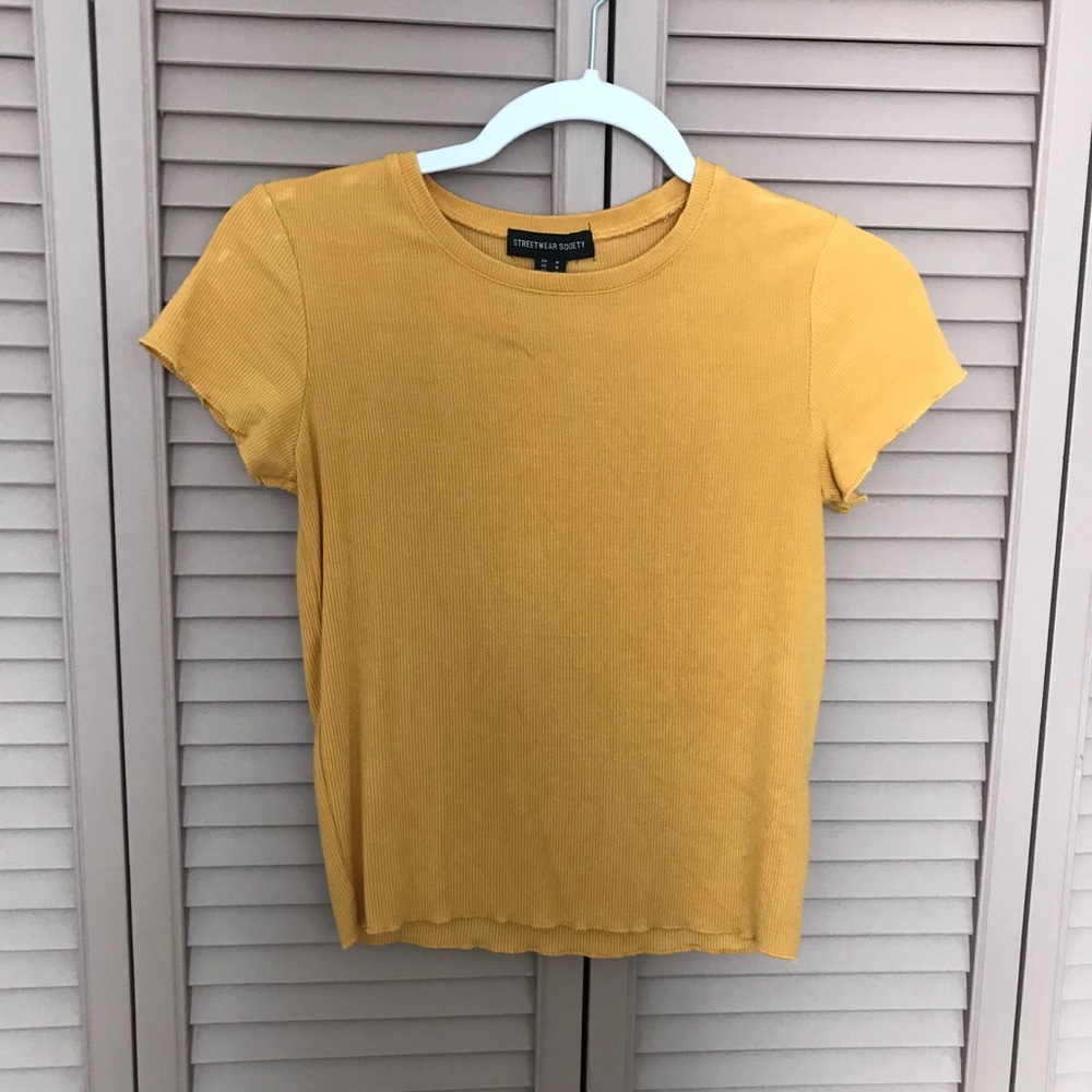 Yellow ribbed tee